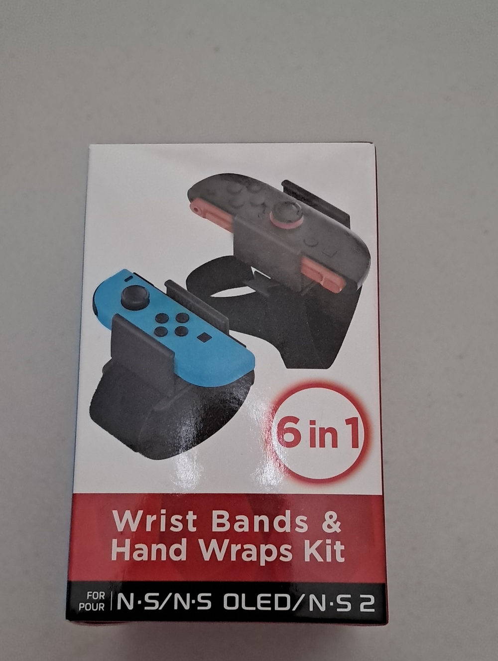 Wrist Bands & Hand Wraps Kit - Black and Blue - Compatible with NS/N-S/OLED/N-S2